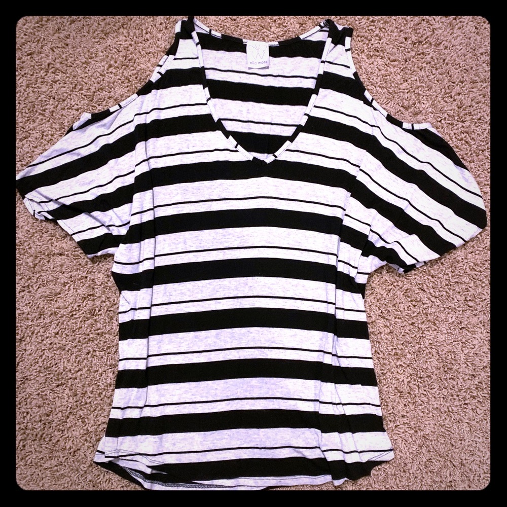 SOLD | B&W Striped Ella Moss Shirt